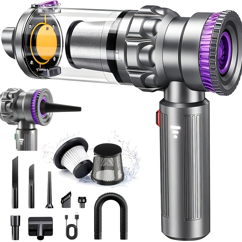 Image of 28, 000 Pa Cordless Handheld Vacuum Cleaner, 4-in-1 Vacuum With Powerful Suction For Cars, Homes, Pet Hair, Sofas, And Carpets, Extra-large Dust Bin For Easy Emptying, Includes Accessories
