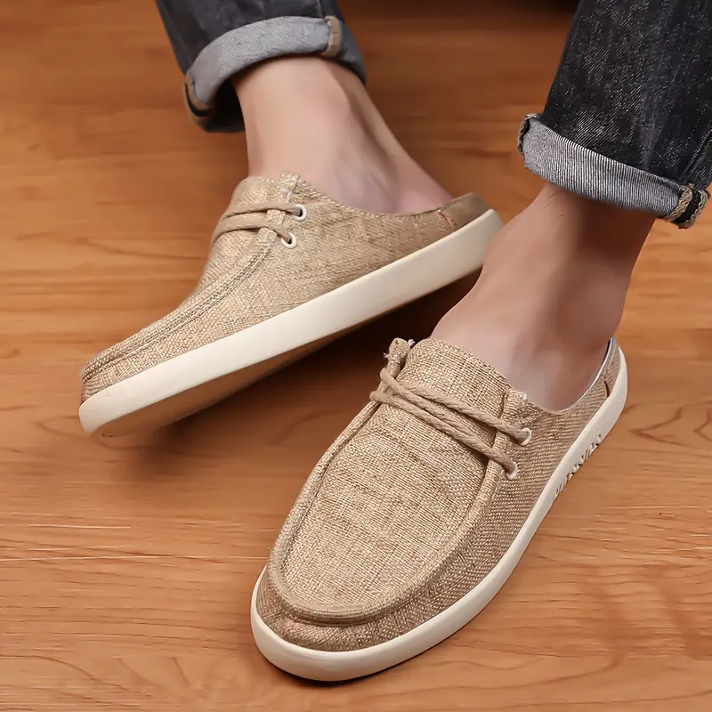 mens linen slip on loafers casual summer shoes with breathable fabric upper comfortable rubber sole and adjustable lace for outdoor casual attire shoes for hiking streetwear footwear durable footwear Product details 8
