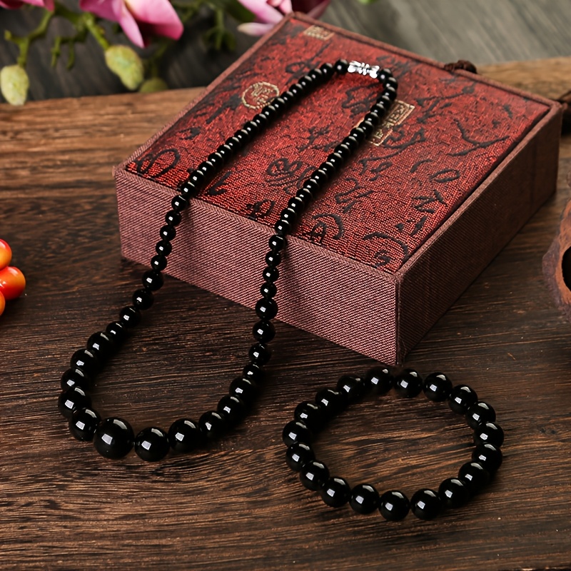 ensemble tour de perles en     et bracelet unisexe élégant et style   pour occasions festives, lot de 2 pièces - modèle m68 Détails du produit 0