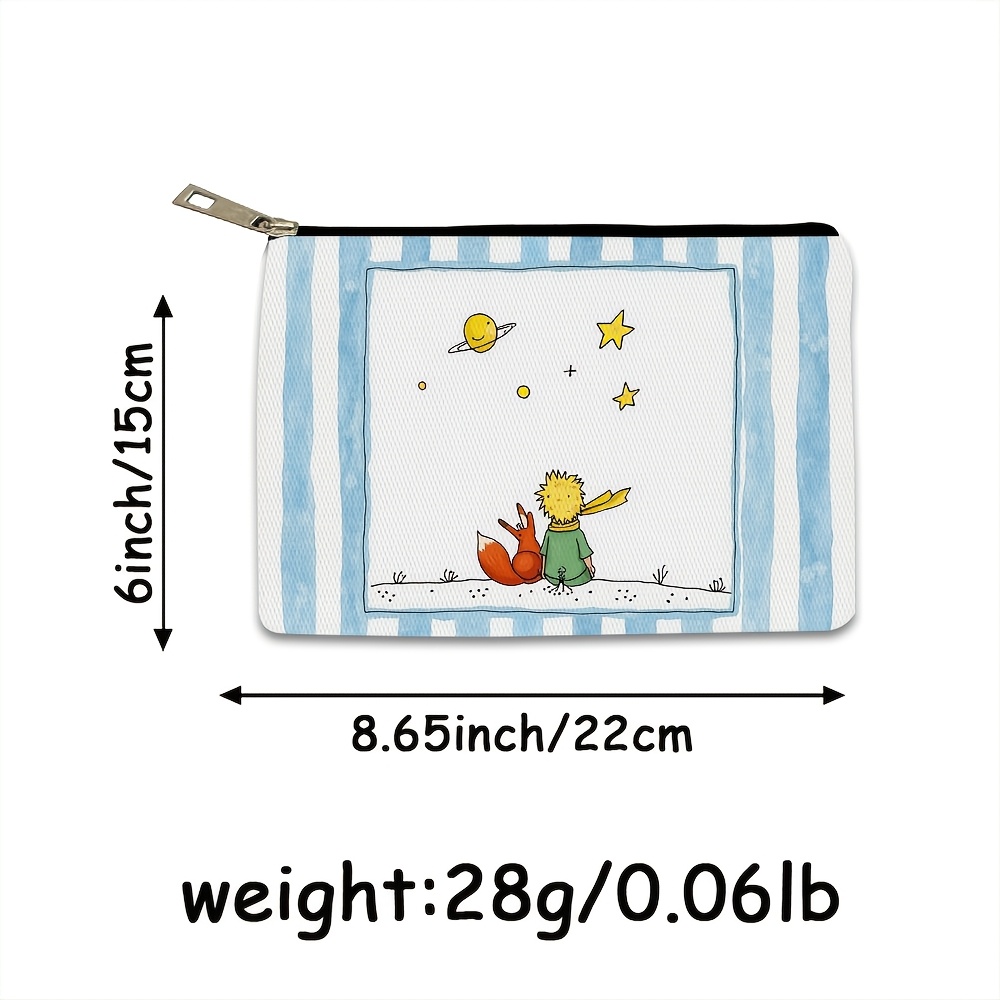 TEMU 1pc, Authorized By Little Prince, Women's Handbag With Little Prince Theme, Makeup Bag, Reusable, Multifunctional, Storage For Cosmetics And