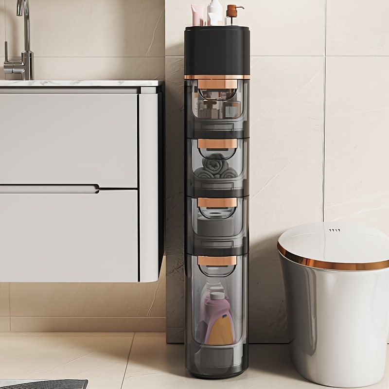armário de arrumação de 3/4/5 em estilo | prateleira de casa de banho com rodas, material plástico, marca life detalhes 3