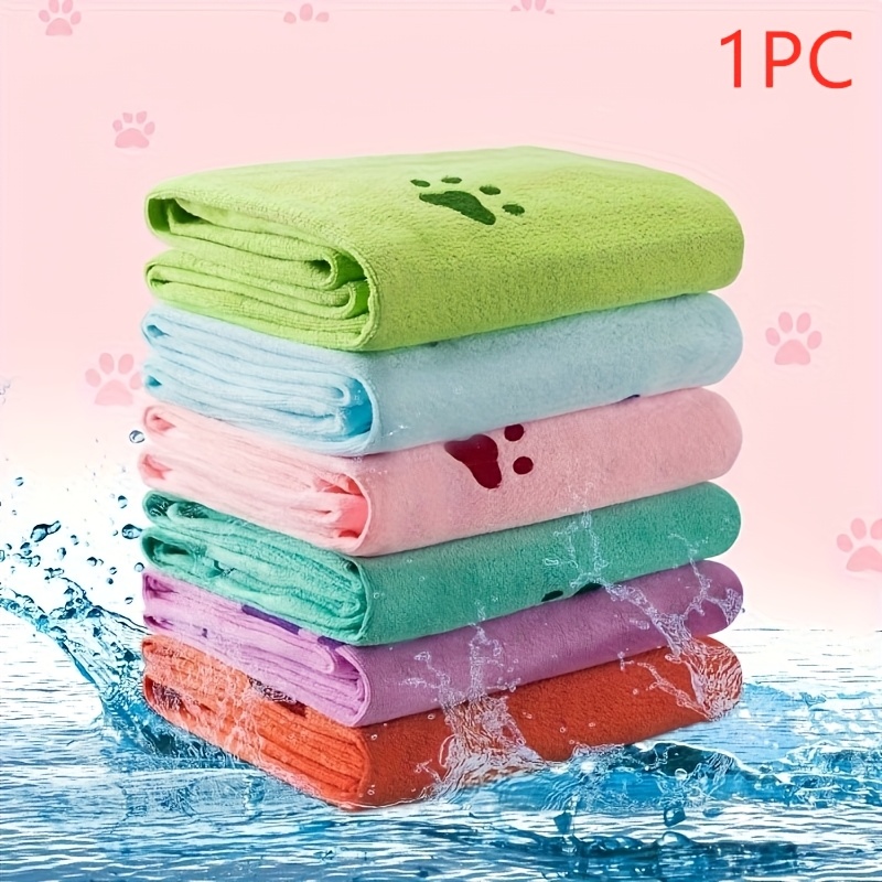 TEMU 50x100cm Dog Grooming Towel, 19.68x39.37 Inch Microfiber Pet Bath Towel, Random Color, Absorbent And Quick-drying Beach Towel, Suitable For