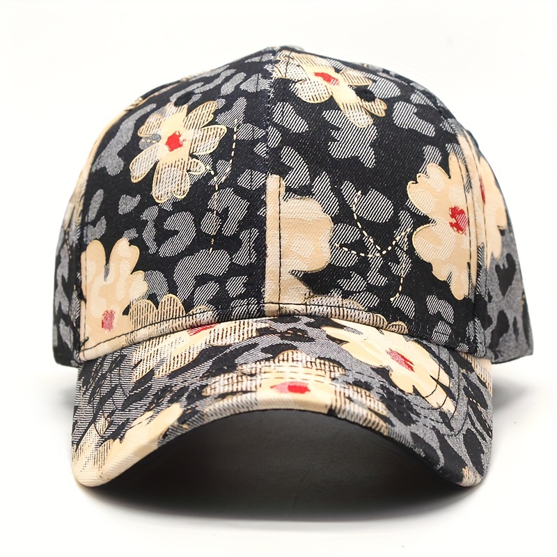 Black Floral Baseball Hat - Temu