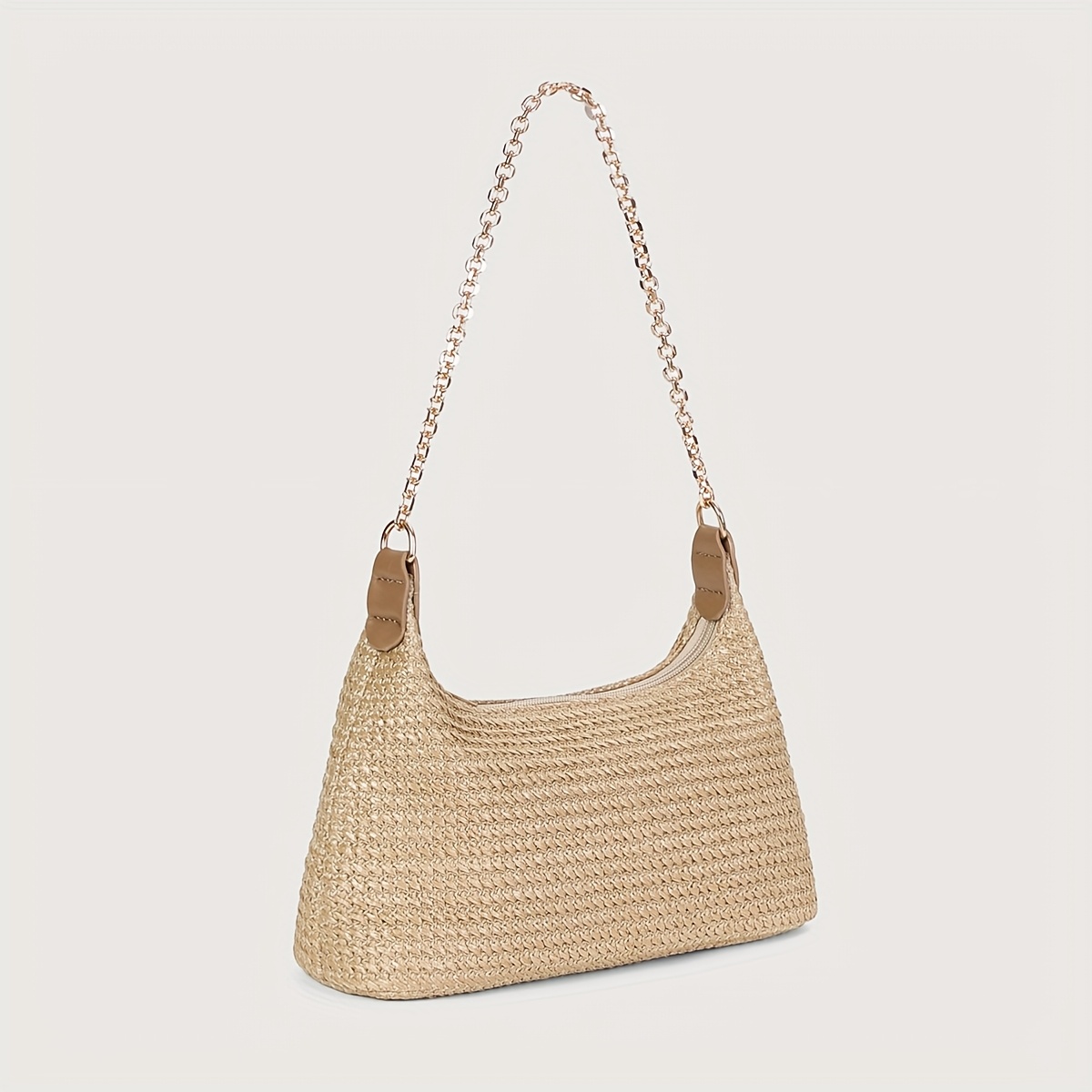 Image of New Arrival Fashionable Bohemian Style Woven Shoulder Bag With Chain Strap, Shoulder Bag, Suitable For Daily Casual, Vacation, Shopping And Outfit Matching, Bag For Women