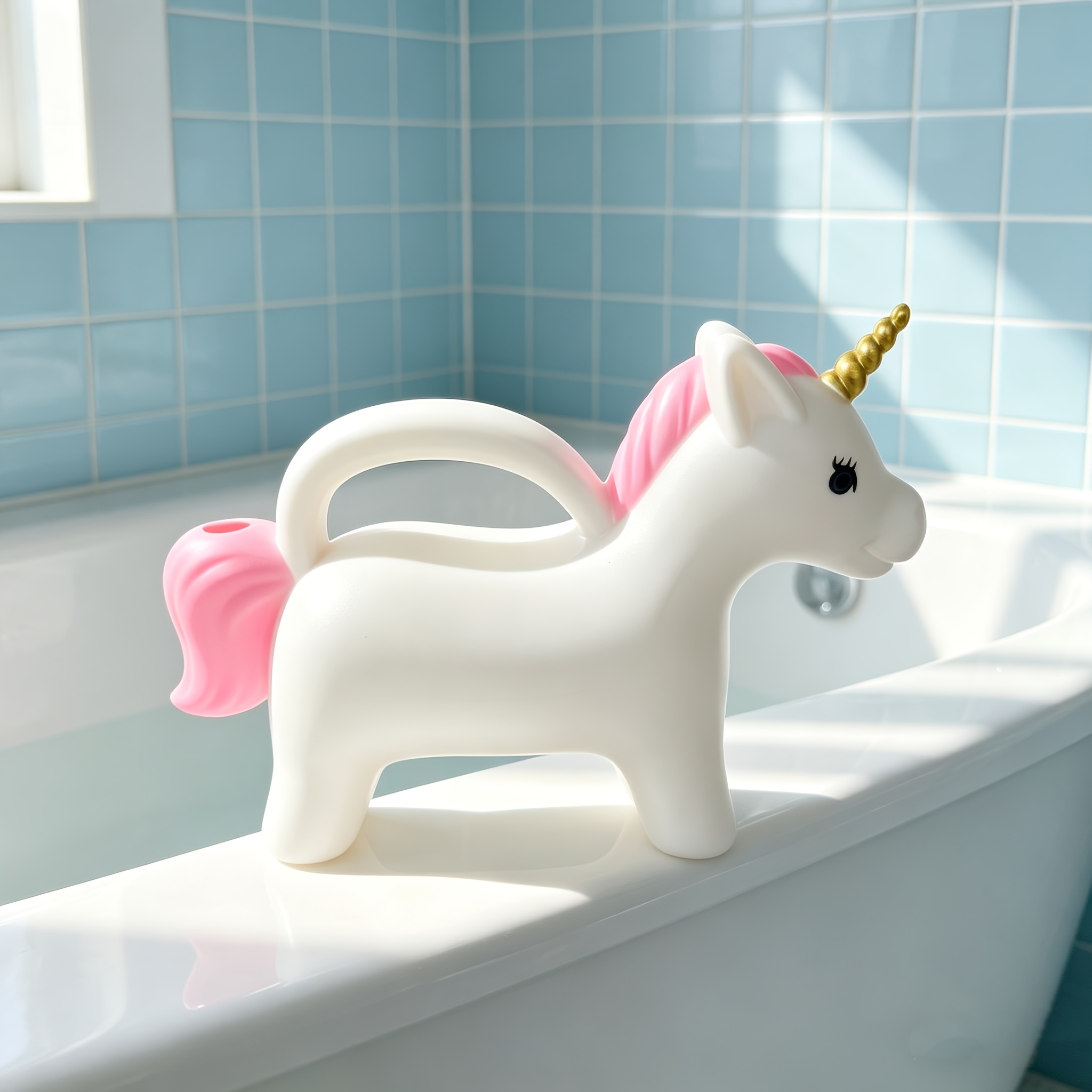 White Unicorn Water Bottle Toy, Bathing Play Toy