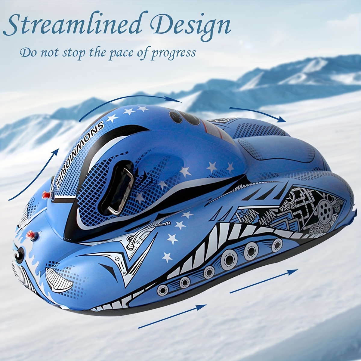 TEMU Snow Tube Inflatable Snow Sled Heavy Duty Snow Toys For Adults, Inflatable Snow Tube Winter Outdoor Toys(ski Motor Boat)