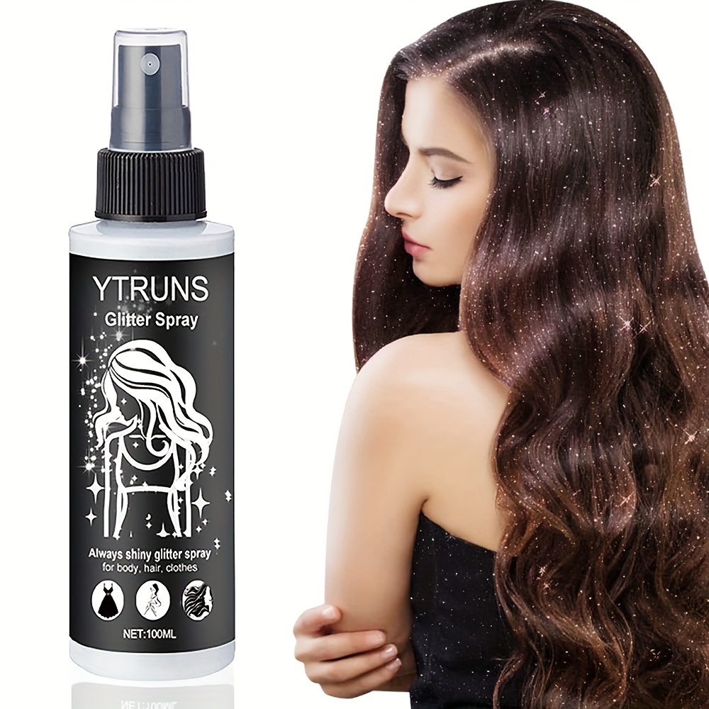 Spray cu sclipici cu uscare rapidă 100ml pentru păr și corp - Strălucire sclipitoare de înaltă intensitate pentru buze, ochi, față și altele - Perfect pentru festivaluri muzicale