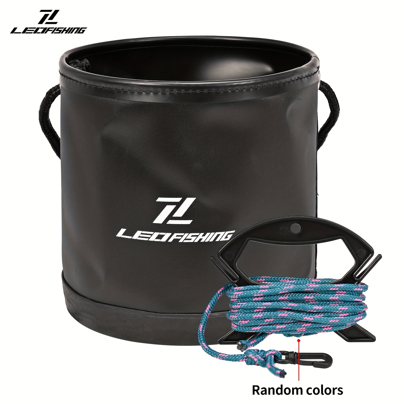 Image of Leofishing Collapsible Water Bucket Portable Foldable Water Container With Handle And 4m/157.48in Rope For Outdoor Travelling Camping Fishing