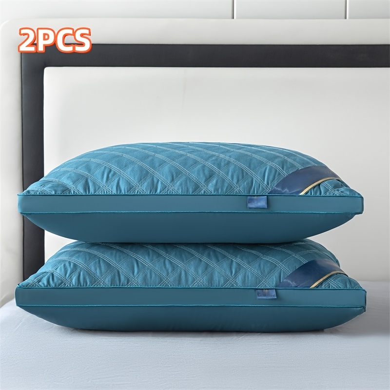 TEMU 2 High- Pillows Designed To Prevent Sedimentation During Sleep And Provide Neck Support. Soft And Comfortable, Machine Washable, Perfect For