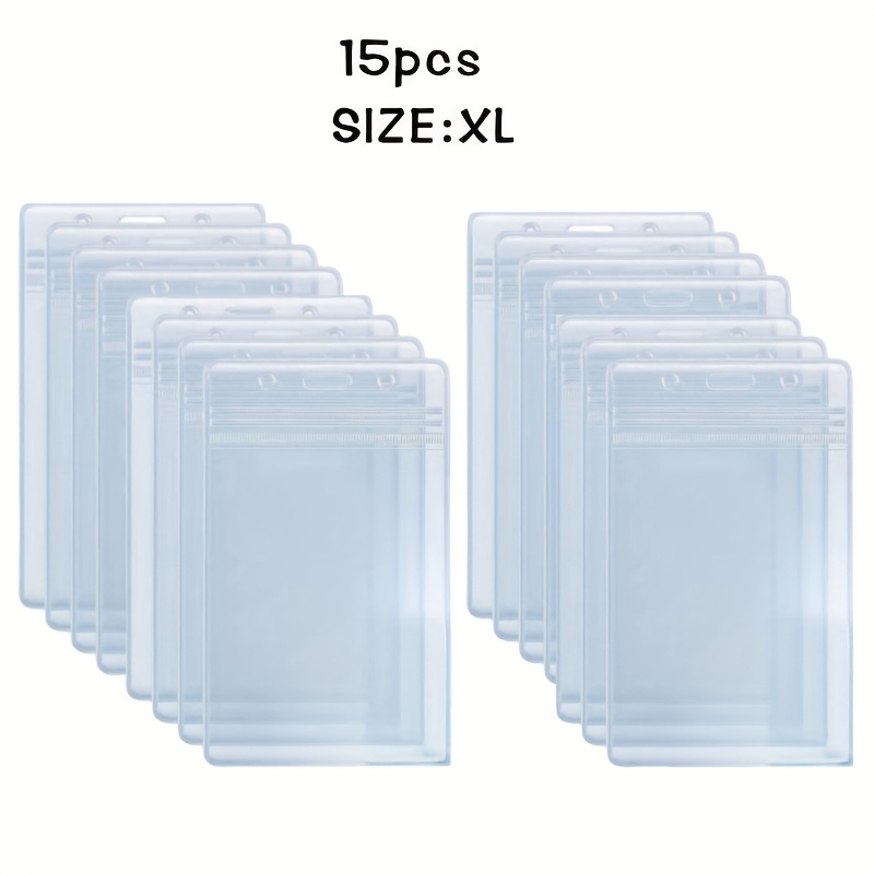 TEMU 2d 15pcs, Vertical Transparent Id Card Case, Super Practical Business Card Box, Suitable For Office, Exhibition, Business Travel, Card Pass Name