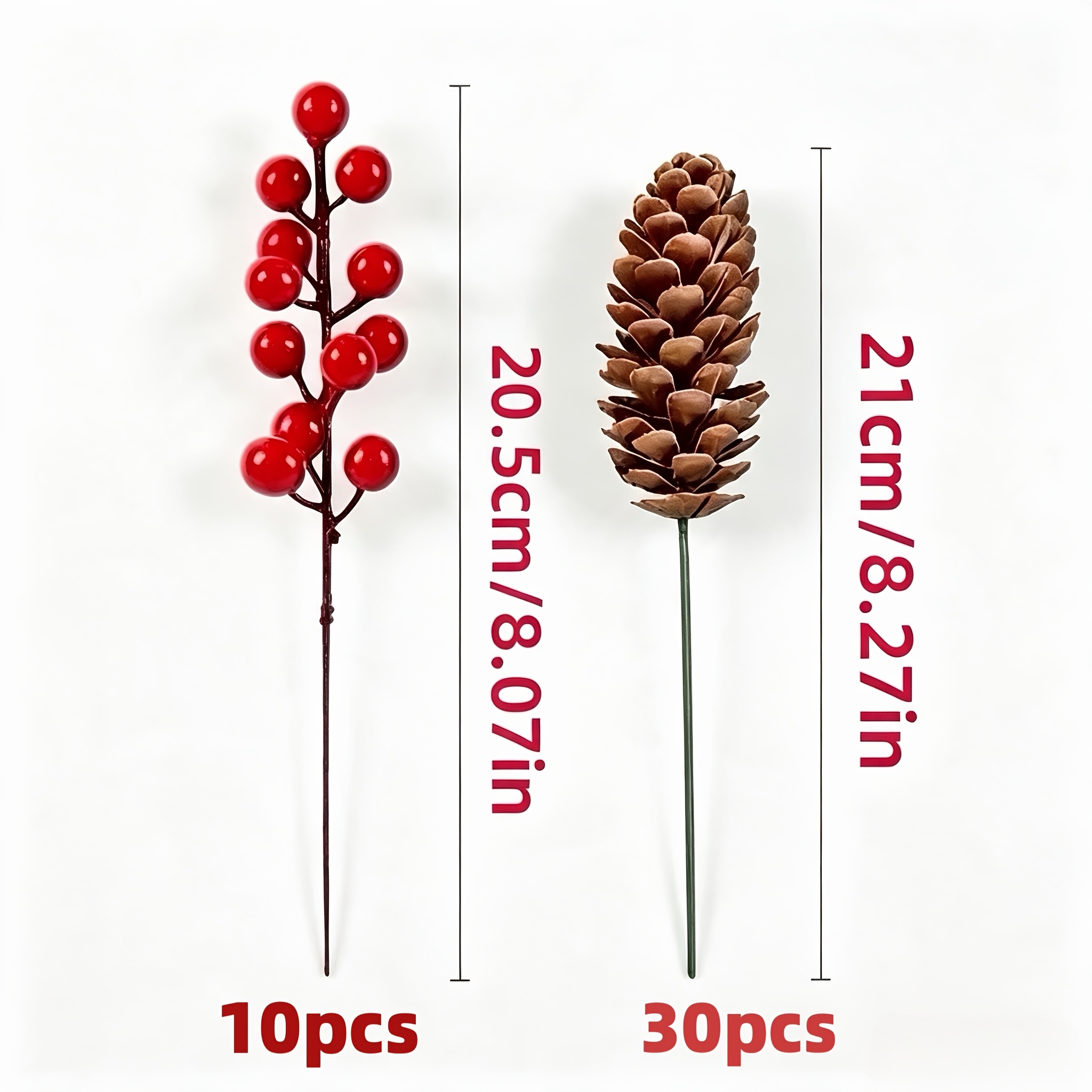 40pcs And Ornaments | Realistic Plastic Branch Christmas Tree Decorations | Winter Wedding And Wreath Centerpieces | Sturdy And Decor | Wreath Accessories