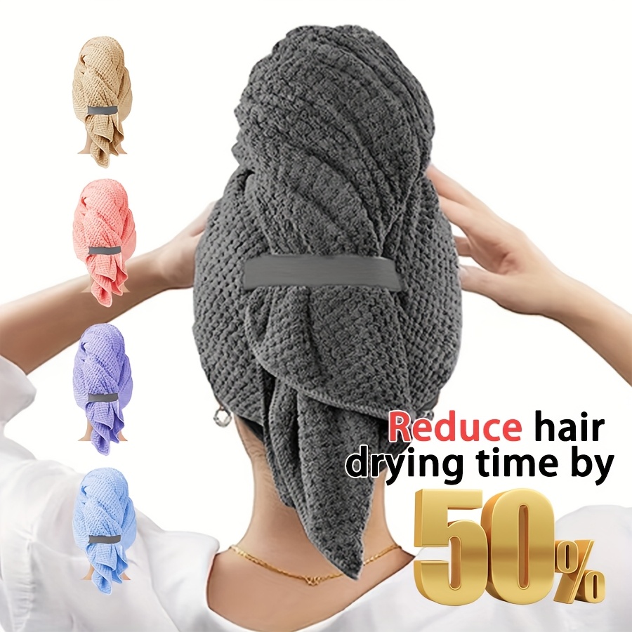 

1/2pcs Large Microfiber Hair Towels Wrap For Women, & Quick Dry Hair Drying Towel, Hair Towel Wrap For Hair Long & Short Hair, Hair Towel With Strap For Home