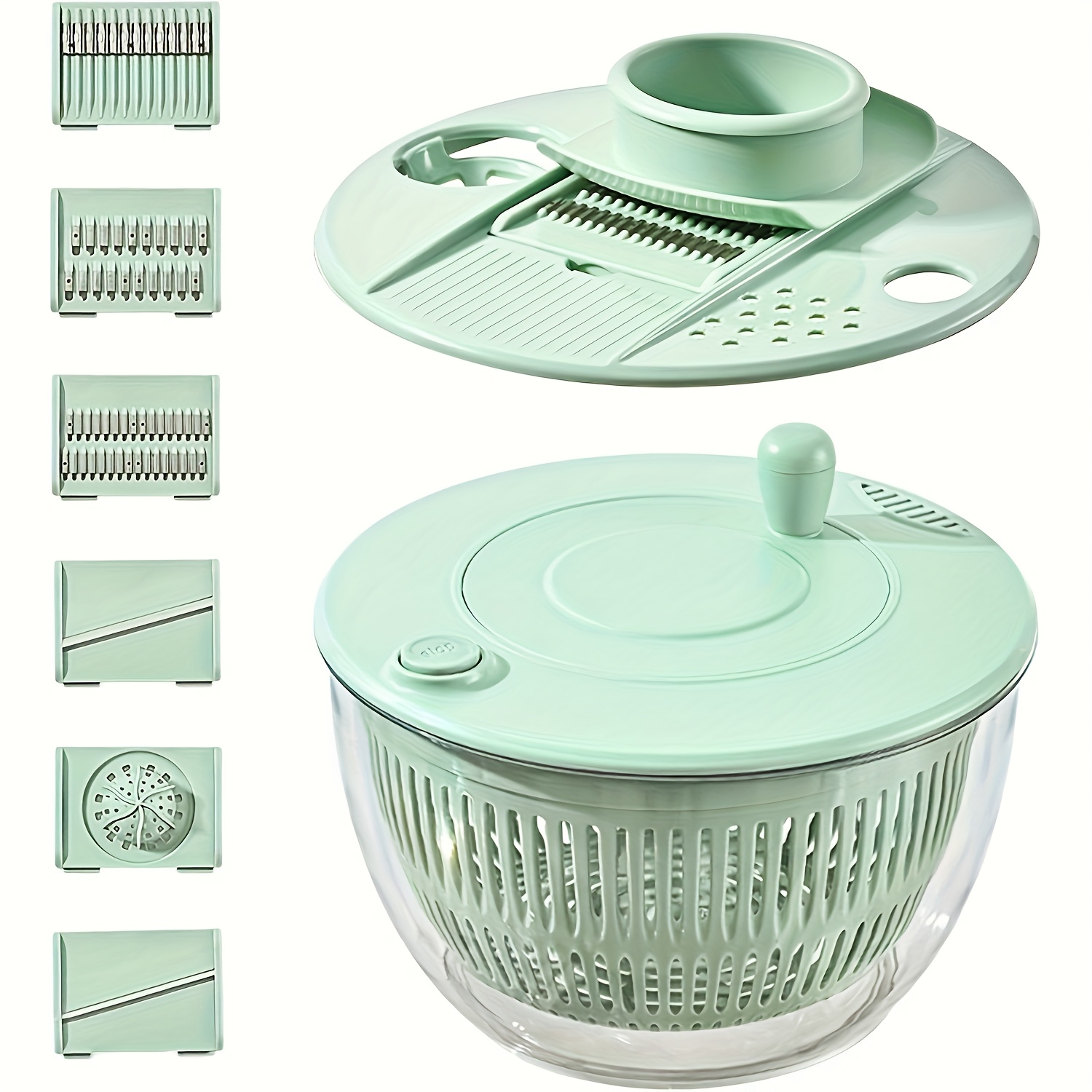 large capacity salad dehydrator and vegetable washer heavy duty manual kitchen with 5pcs non slip base   catering tool dishwasher safe no electricity needed space saving kitchen gadget 1