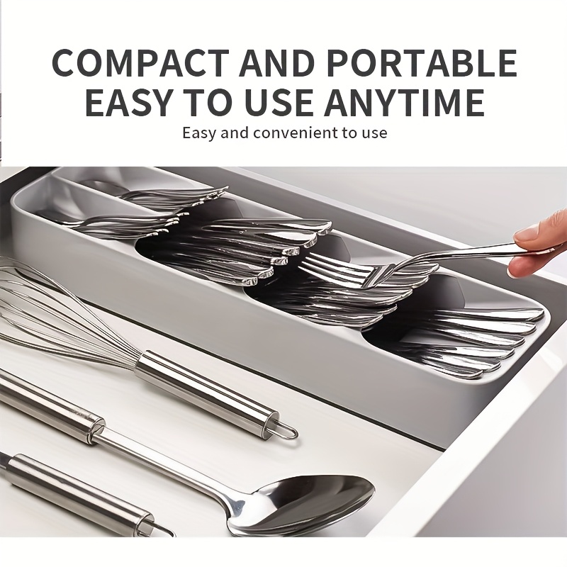 TEMU 2 Household Multifunctional Knife Storage Boxes, Cutlery Spoon Boxes, Knife Dividers, Kitchen Drawers, Storage Box Trays, Cutlery Sorting And