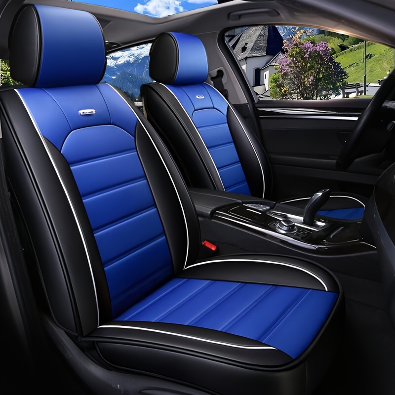 TEMU [universal Car Seat Cover Full Set] Waterproof Pu Leather Car Seat Cushion Suitable For Suv/sedan/pickup Truck 5-seater Full Car Cover, Christmas Gifts