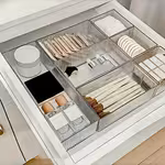 Set of Stackable And Adjustable Organizers with Multiple Drawers, Ideal for Storing Cosmetics, Office Materials, Desktop Necessities, Perfect for Makeup Professionals, Nail Artists, Beauty Instruments, School Supplies for StudentsOpen in new tab.