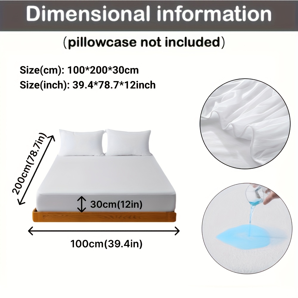 1pc Soft Terry Cloth Mattress Protector, Breathable Microfiber Terry With Noiseless Fitted Sheet With Deep Pocket For Bed Hotel Bedroom (without Pillowcase)