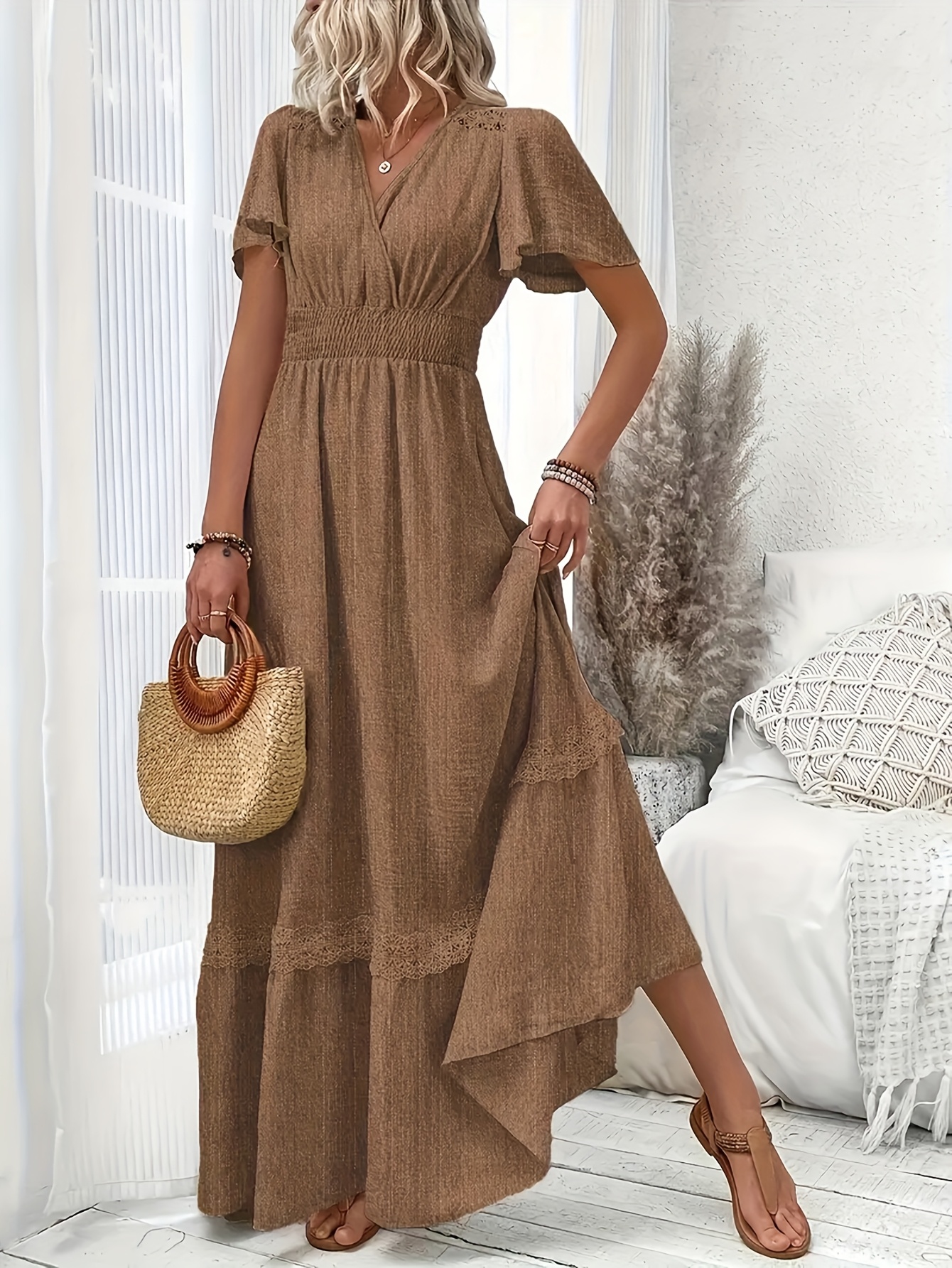chinese dress ladies Country Fields Maxi Dress, Cream Floral – Everyday Chic Boutique
