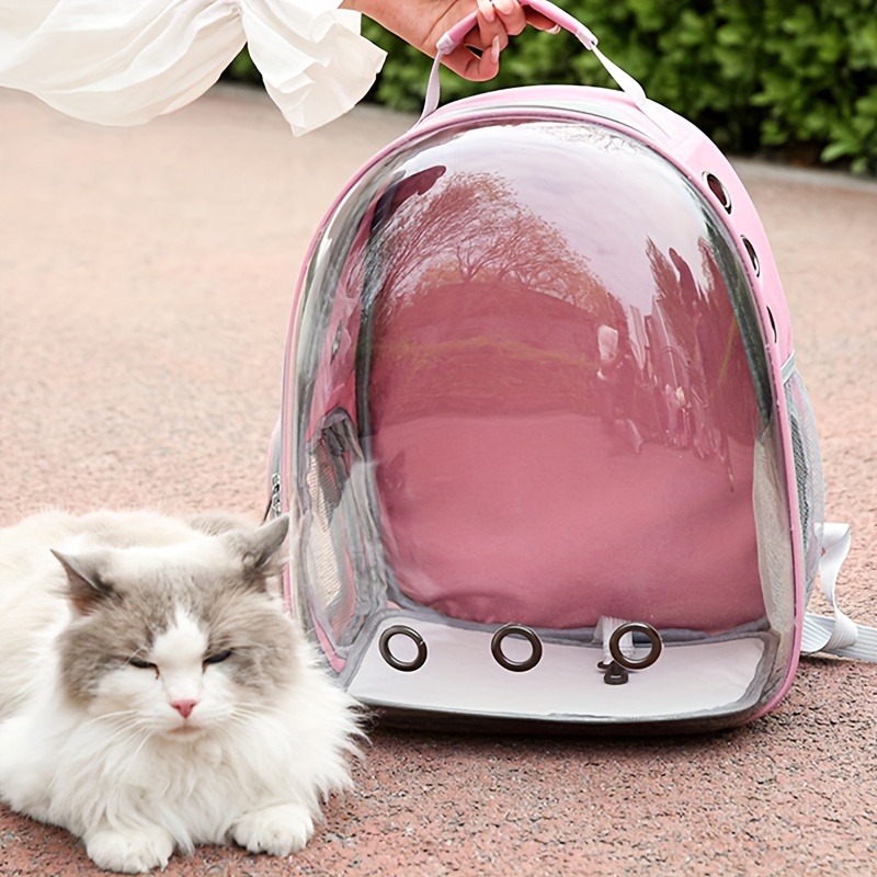 

Transparent Space Capsule Pet Backpack, Cat & Small Dog Carrier, With Side Access Door, Portable Bubble Backpack For Travel & Hiking