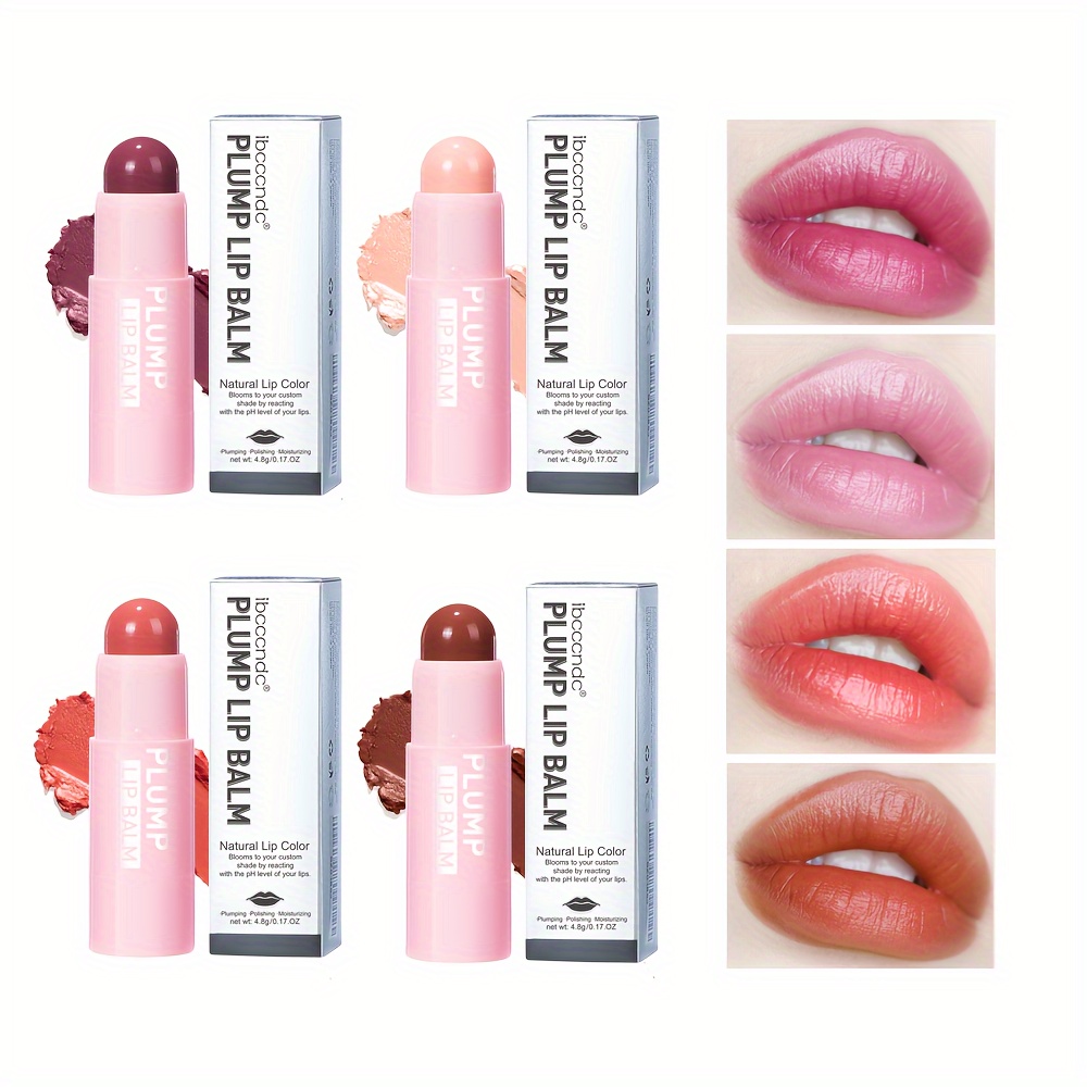 

Plump Lip Balm - Natural Lip Color Enhancement, Moisturizing & Volumizing, Waterproof, Multi-shade Hydrating Lipstick - 4.8g Each