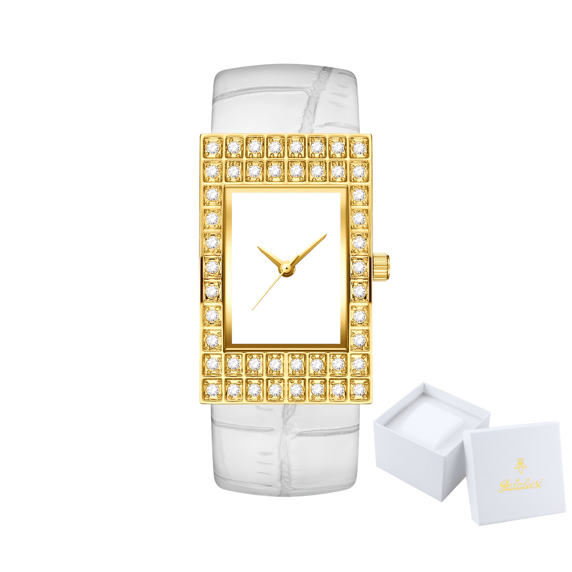 Vintage Full-Circle Rhinestone-Bordered Women's Quartz Watch
