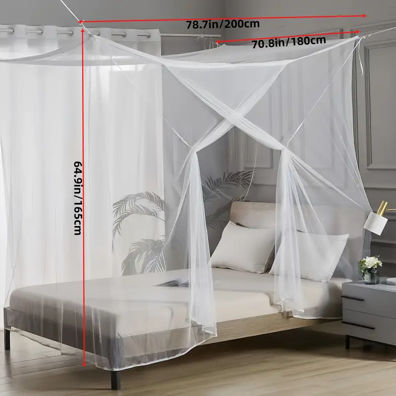 elegant double bed mosquito net rod for dorms home use machine washable details 3