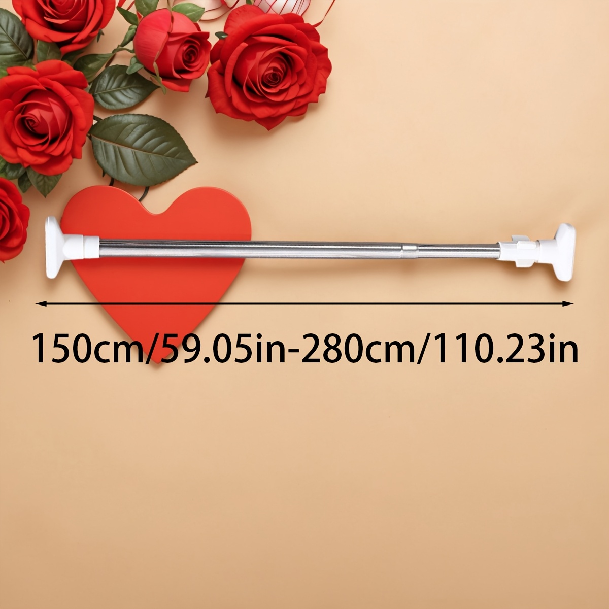 Telescopic Shower Curtain Rod with Wings, No-Drill