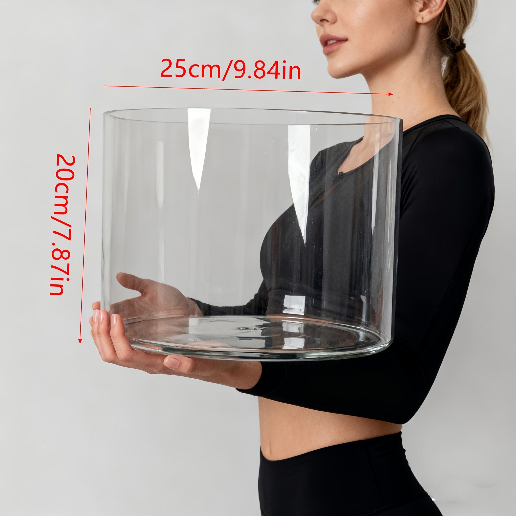 Large Acrylic Cylinder Vase | 9.84-inch Diameter, Adjustable Height, Minimalist For Centerpieces And Home Decor, Durable And Stylish For Weddings, Retail Displays, And