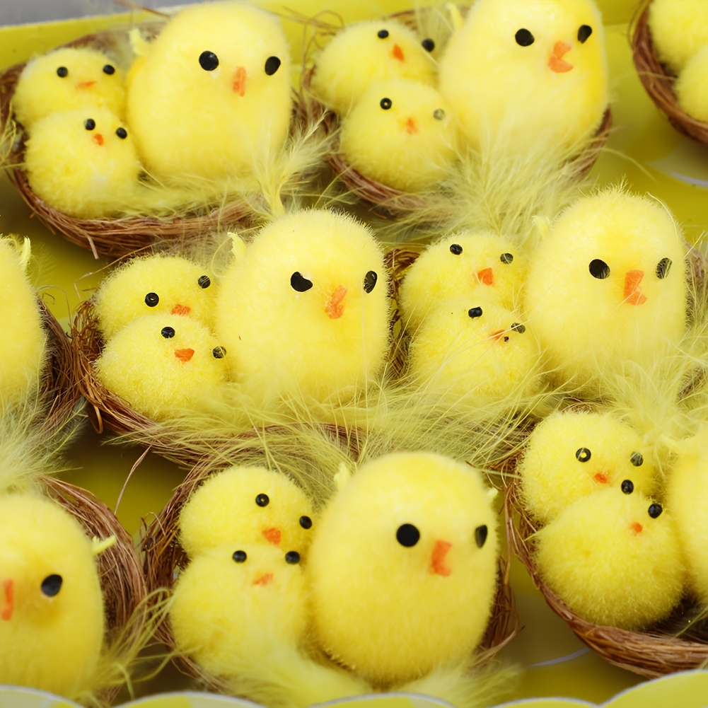 12pcs Artificial Plastic Cute Funny Chick Decorations