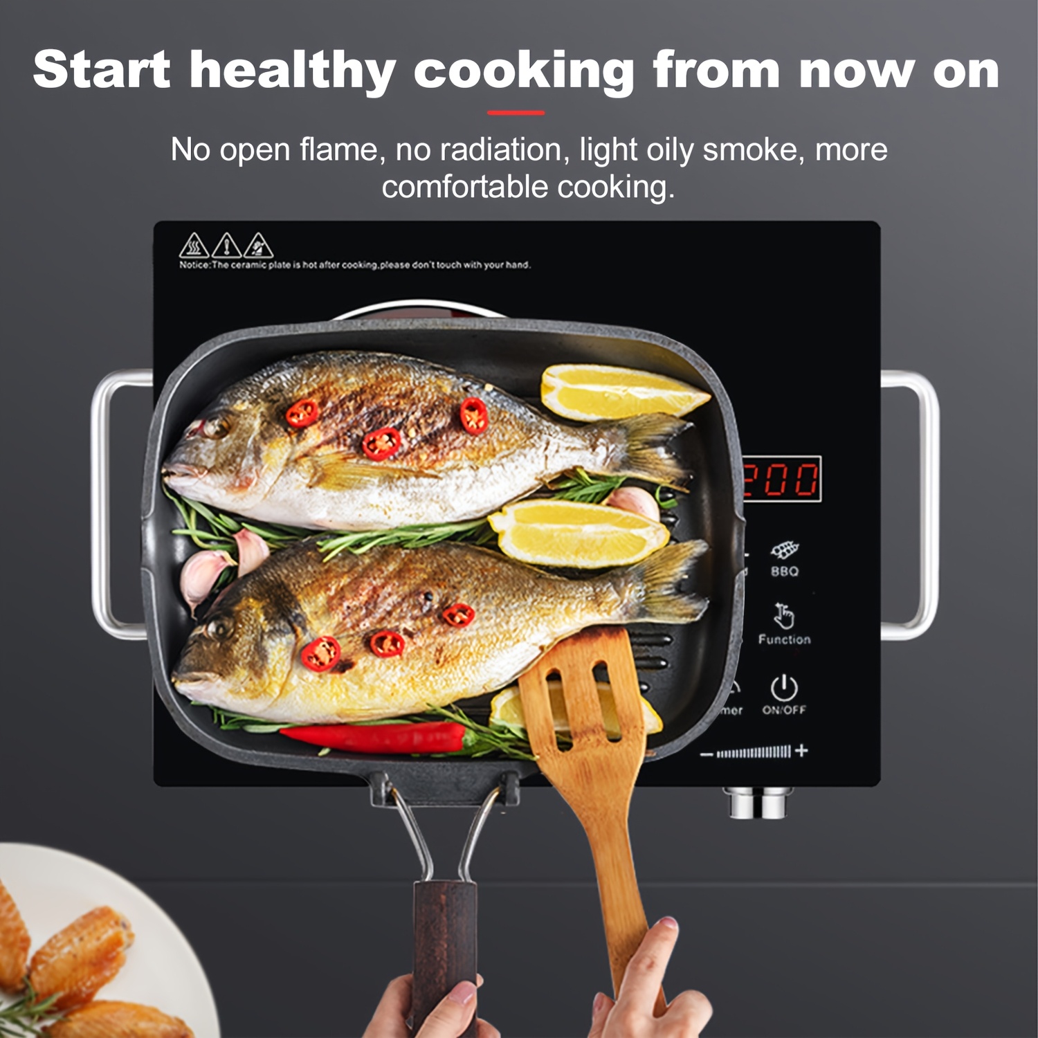 TEMU 2200w Electric Ceramic Stove - Infrared Induction Cooker For Home Use, 110v Cooking Appliance