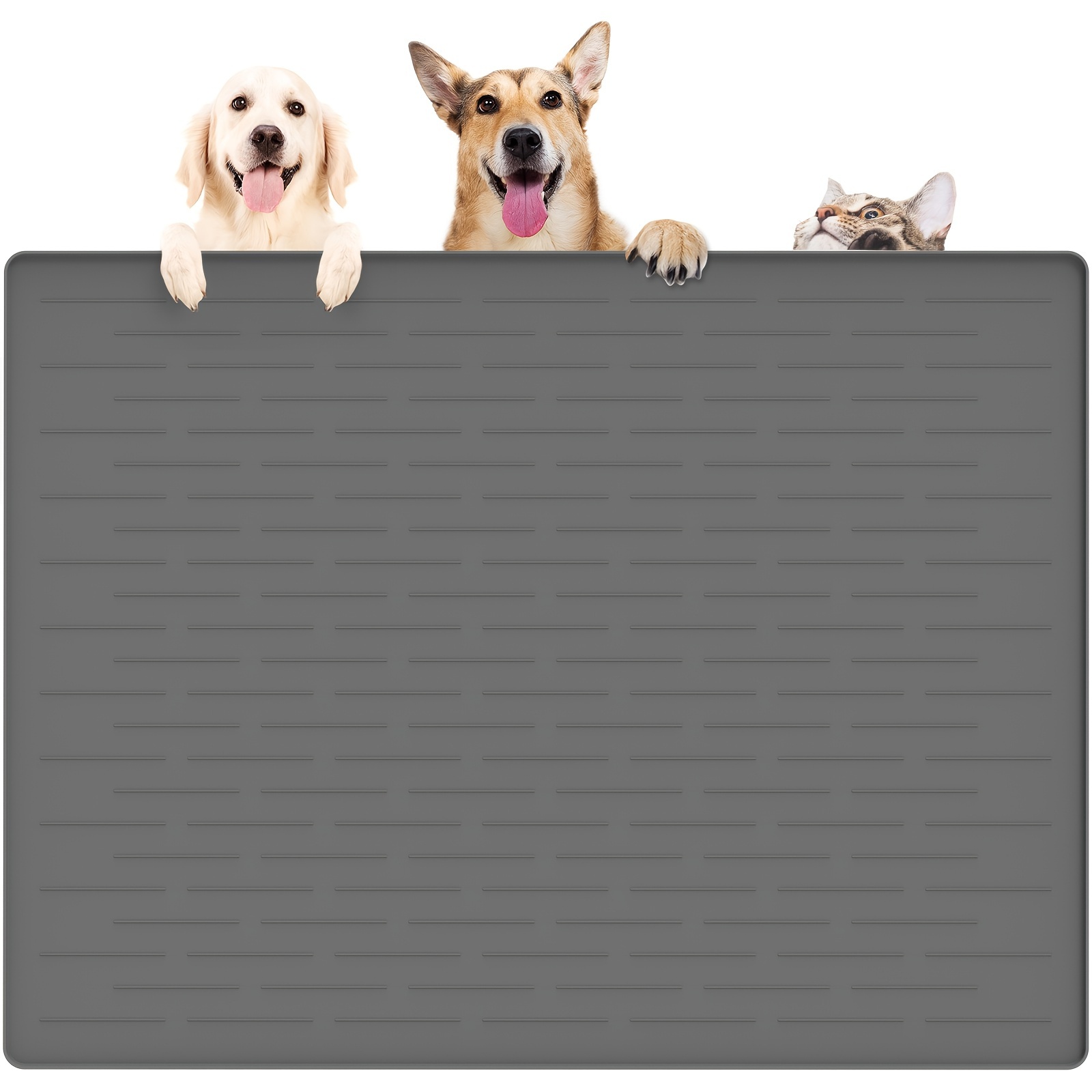 

Silicone Pet Food Mats Tray, Largest Dog Feeding Mat, 39.4 By 29.5in Pet Bowl Mat, Dog Water Mats, Dog Food Mats For Floors Waterproof