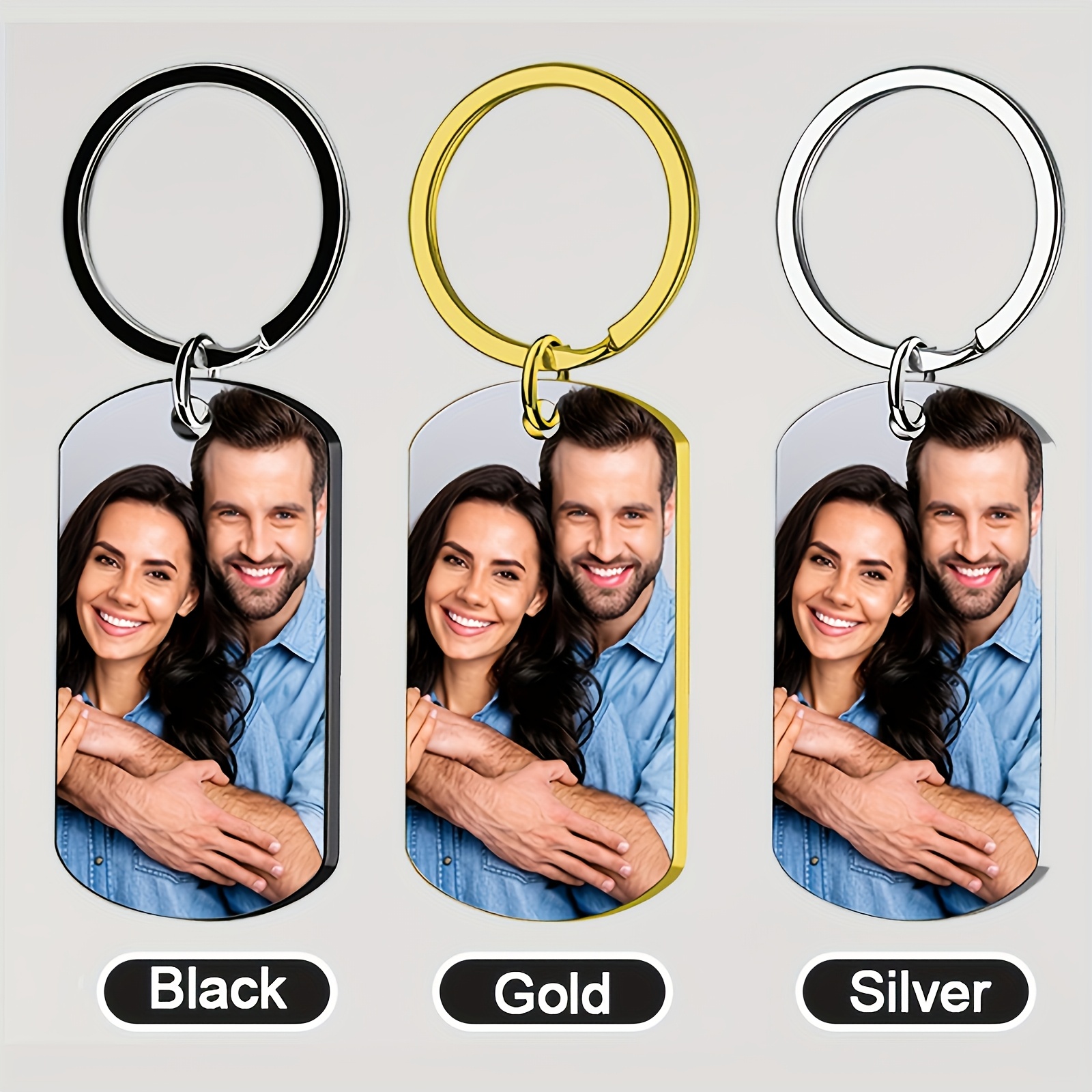 

[customized] 1pc, Custom Key Chain With Custom Photo, Personalized Custom Photo, Suitable For Man, Father, Valentine's Day Gift, Gift For
