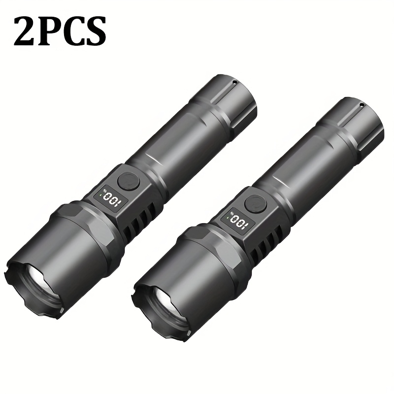 larawan ng item 1/2/4pcs Flashlight na Zoomable LED Flashlight, Chargable, Super Bright Work Light, Orihinal na Flash Light na Rechargeable para sa Brownout, Water Proof, Mini Flashlight, Battery Operated Lamp, Maliit na Emergency Light