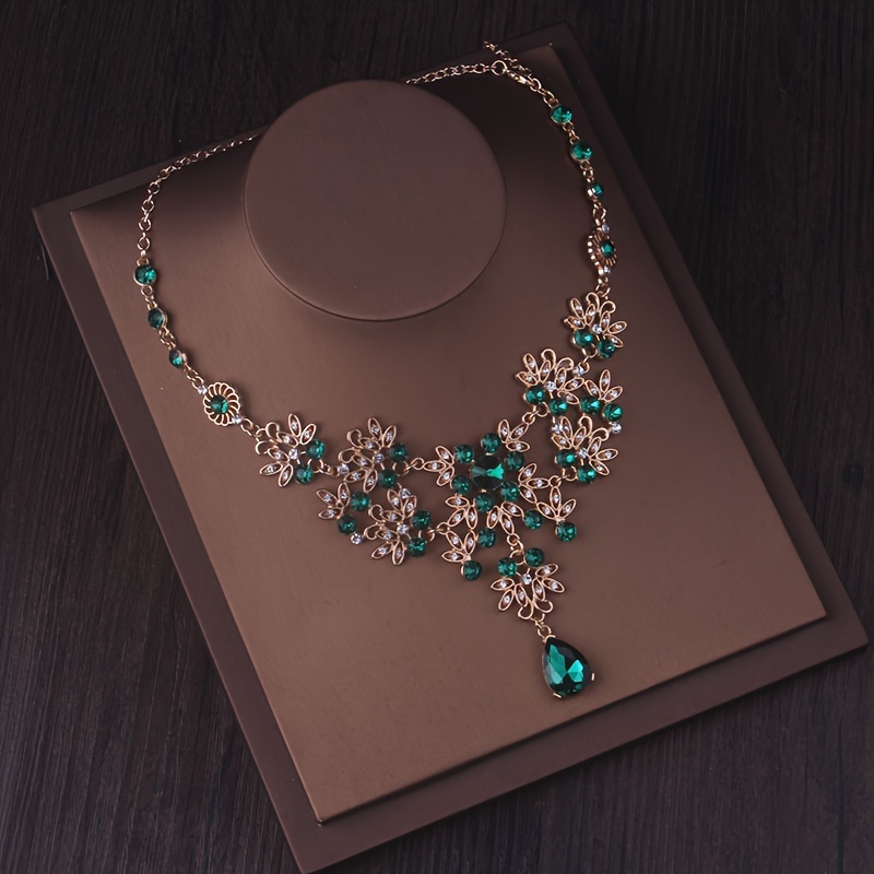 purple dress with green jewellery Turquoise And Purple Dress
