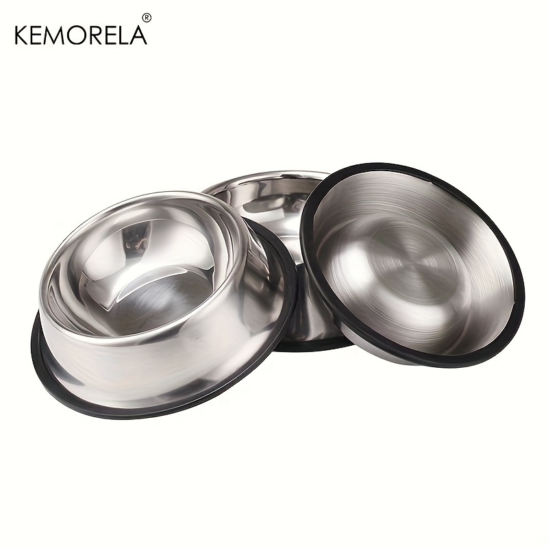 

Stainless Steel Dog Bowl, Rust Proof Drop Resistant Dog Feeder Bowl, Dog Food Bowl Water Drinking Basin With Non-slip Rubber Bottom