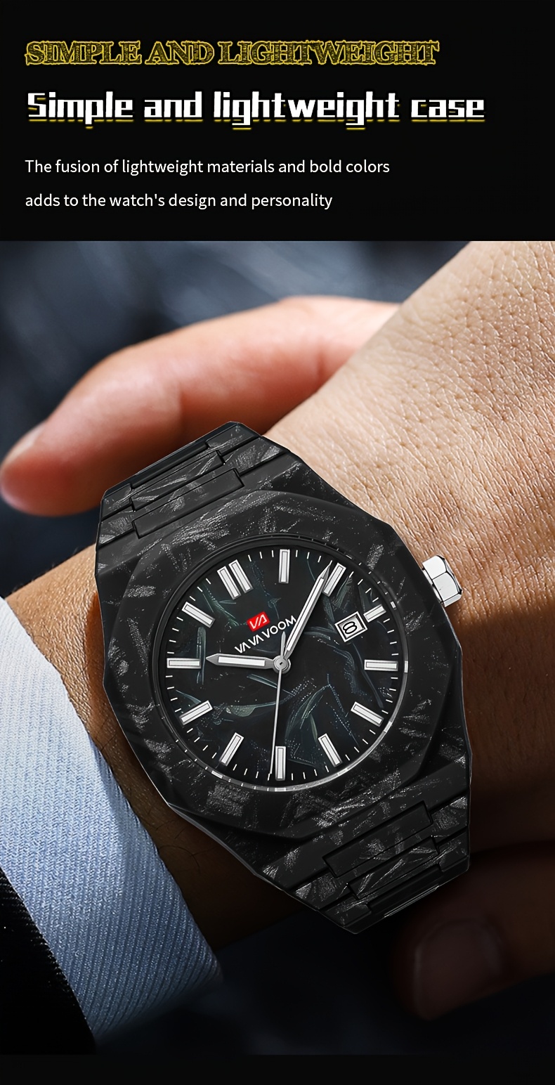 mens luxury quartz watch 40mm oval blue dial luminous calendar feature   marble striped plastic strap waterproof 30m battery powered electronic movement non rechargeable button battery regular cleaning   leisure wristwatch details 3