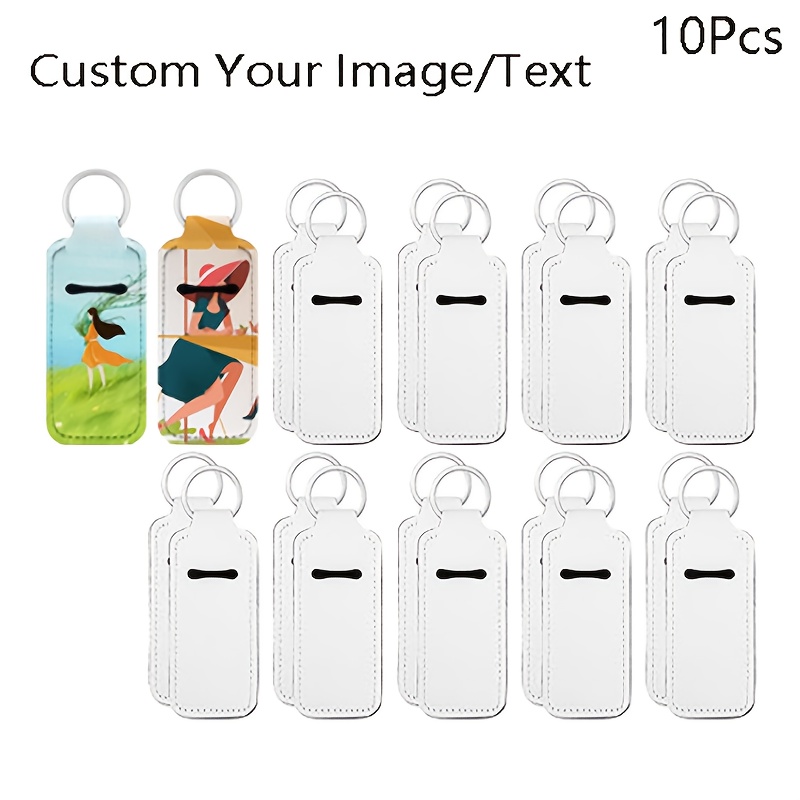 TEMU 10pcs/20pcs Personalized Custom Lipstick Case Key Chain Diy Picture Text Custom Lipstick Storage Bag Multifunctional Key Chain Backpack Pendant
