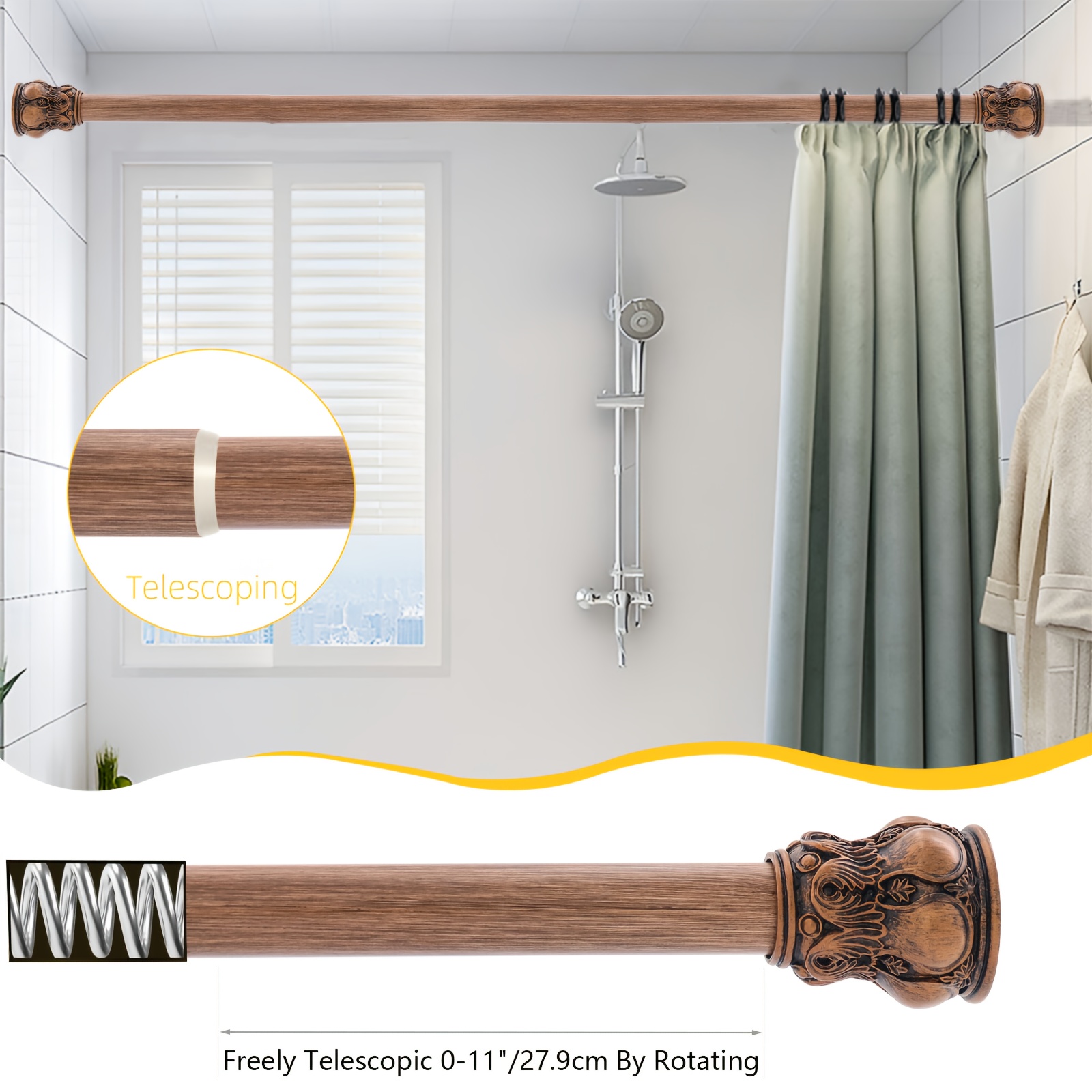 21 80\ duschdraperistänger 1 justera bar fjäderbelastad - Temu Sweden