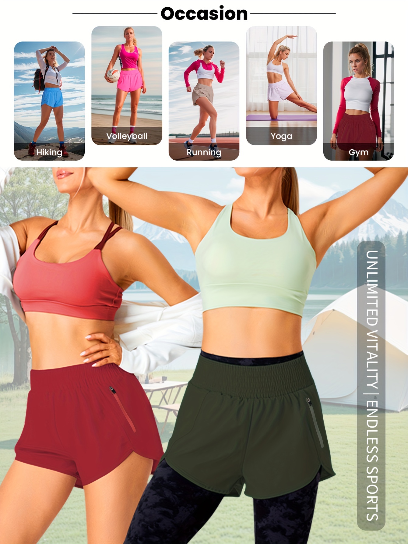 shorts correr cintura mujer bolsillos elásticos Temu Guatemala