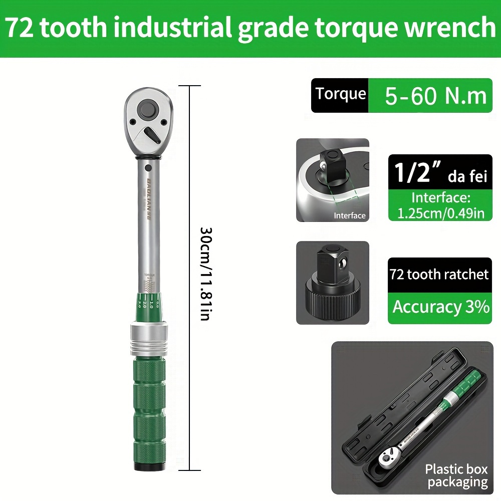 E-shop Hochpräzises Drehmomentschlüssel-Set 2,5-30N.m bis 10-.m, Einstellbar 1/4", 3/8", 1/2" Vierkantkopf - Professionelle Werkzeuge für Auto- &