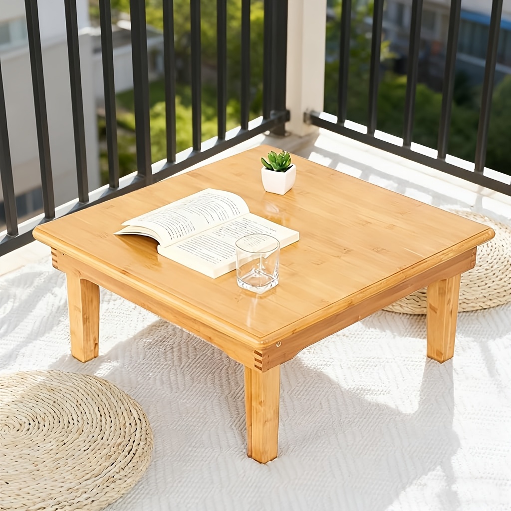 foldable bamboo table household square bamboo - Temu