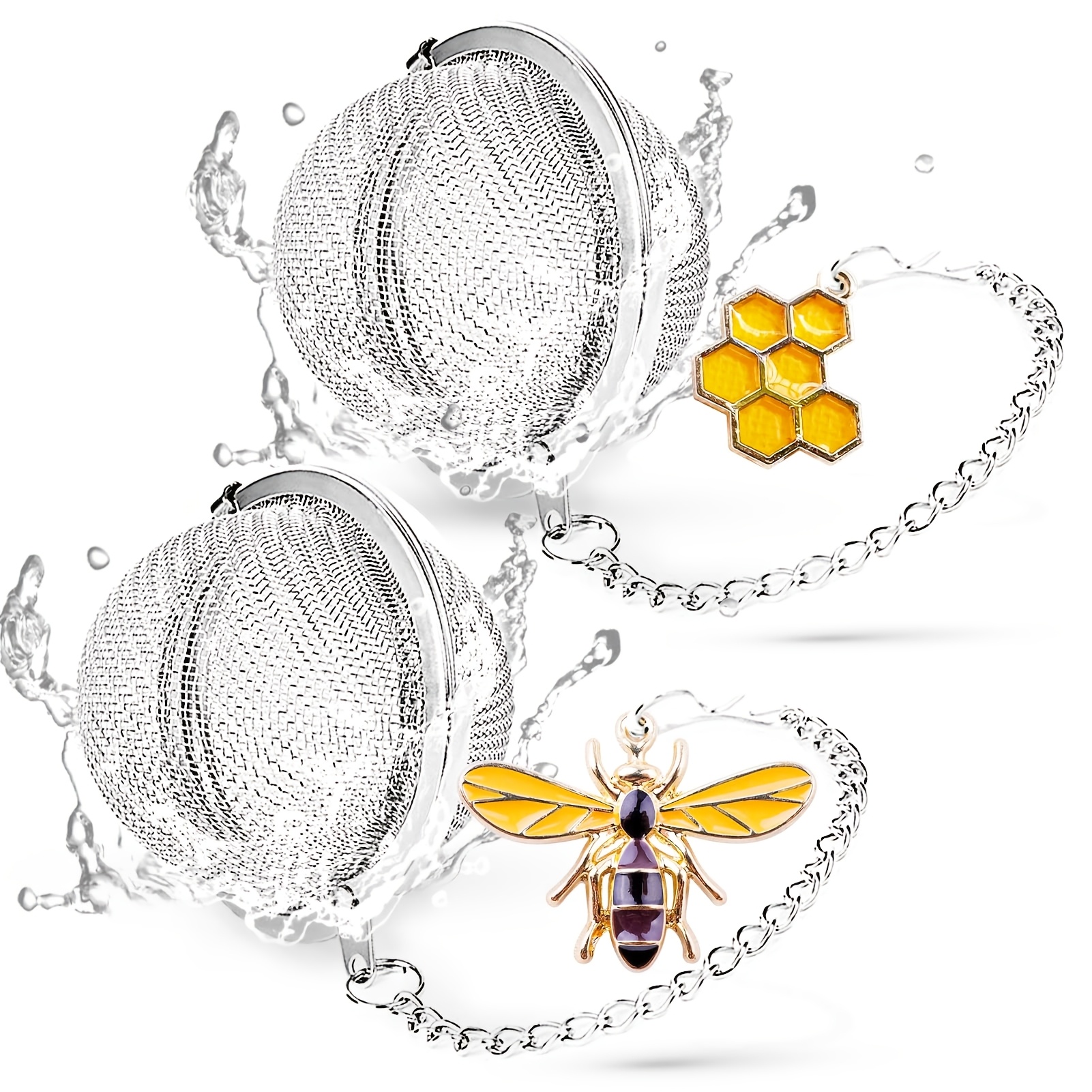 

2pcs-stainless Steel Tea Infusers, Tea Strainer Tea Ball With & Flower Charms For Tea