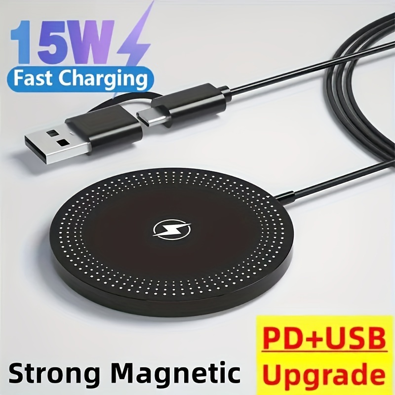 

2024 New 15w Ultra Fast Charging Magnetic Wireless Charger With Type-c & Usb Dual Port - For Iphone 15/14/13/12/11, S23/s22/s21/s20, Mate60 Pro/50/40 For Series - Easy Charging, Universal, Location