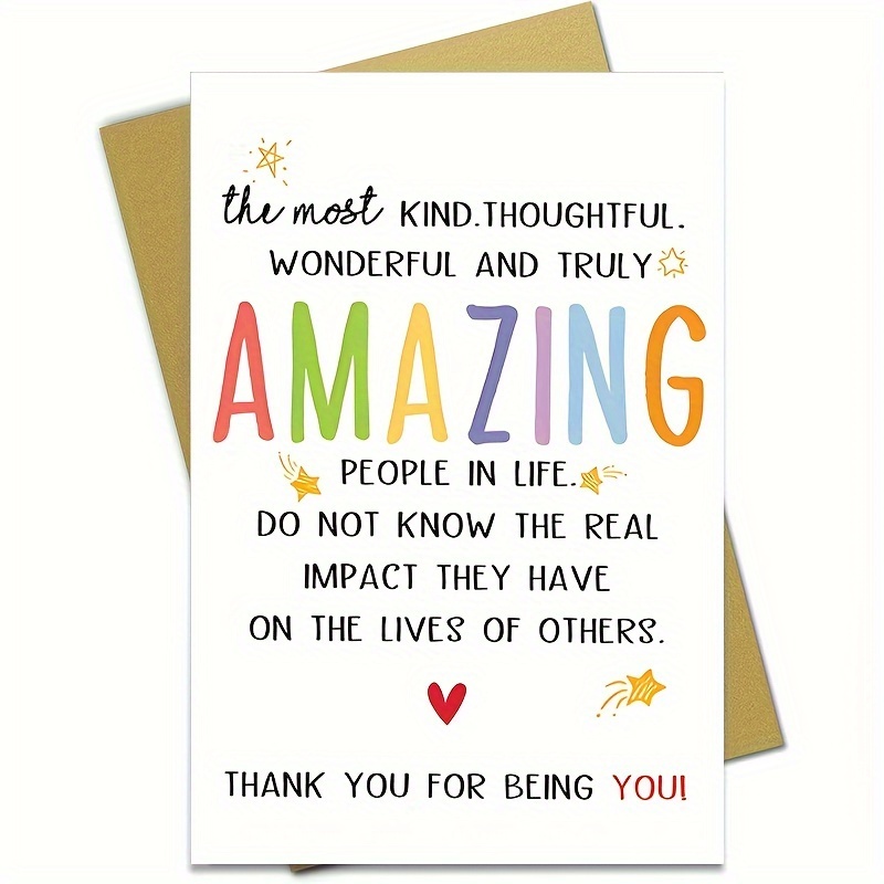 

1pc Thank You Card With Envelope - Appreciation Greeting For Best Friend, Teacher, Boss, , Doctor - Gratitude Note For Any , Appreciation Cards