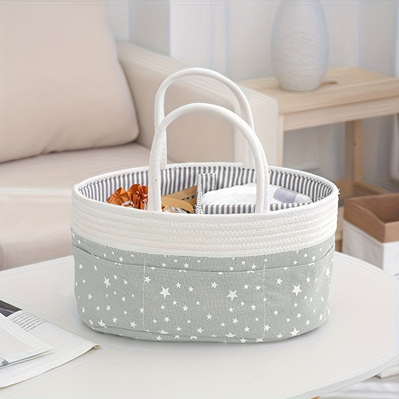 Star-patterned Woven Tote Storage Basket