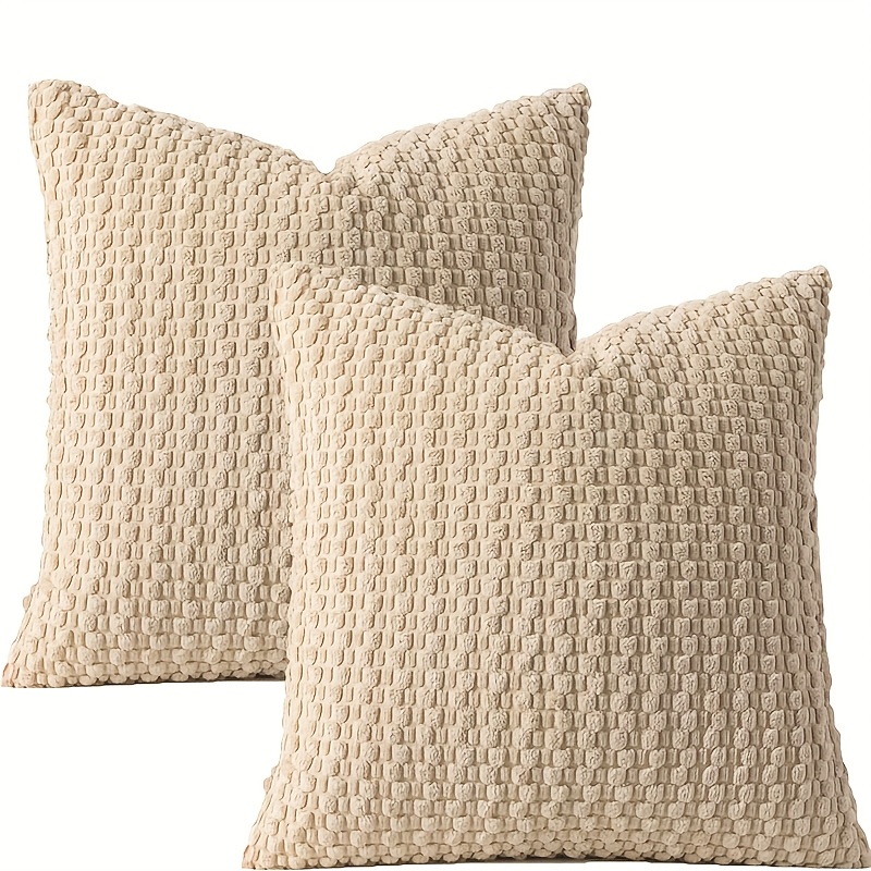 TEMU A Pack Of 2 Bohemian-style Pillowcases, Autumn And Winter Corduroy Decorated Pillowcases, Solid- Sofa Seat Pillowcases