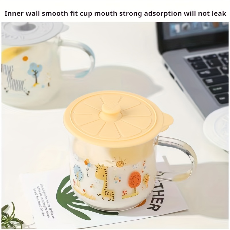 silicone lemon shaped cup lids 1pc dust insect proof food grade reusable fits most mugs cups for home office outdoor use ideal for christmas halloween easter hanukkah thanksgiving details 0