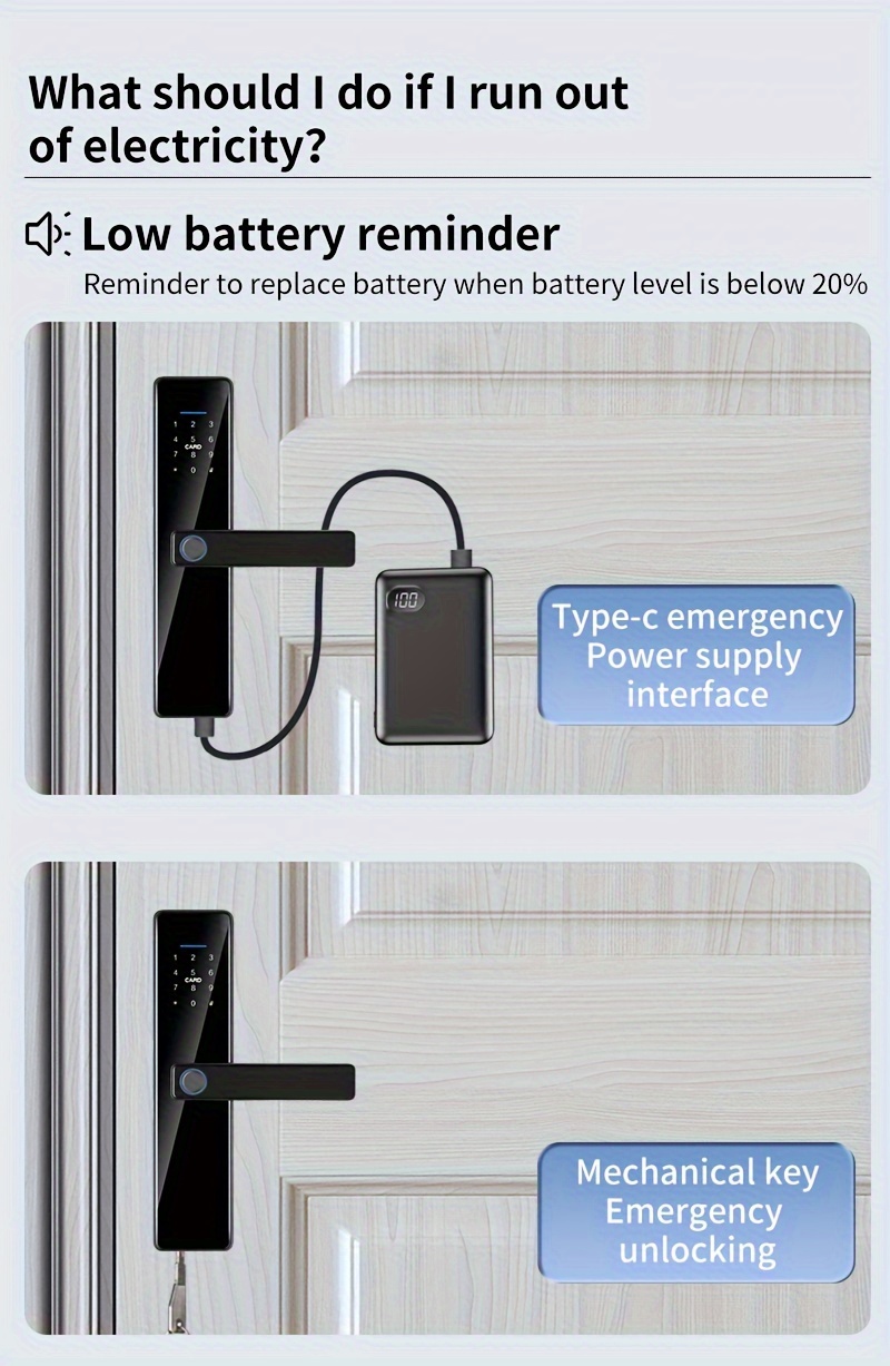 for smart   entry door lock with   password   battery powered app controlled security for home details 10