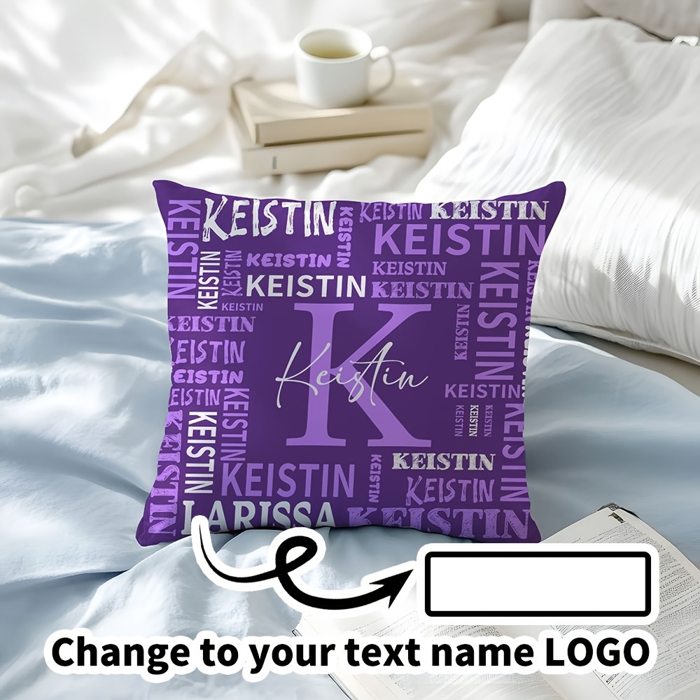TEMU Customized Pillowcase With Name Logo, Personalized Double-sided Printed Pillowcase, Custom Sofa Pillowcase, Holiday Birthday Gift (no Filler)