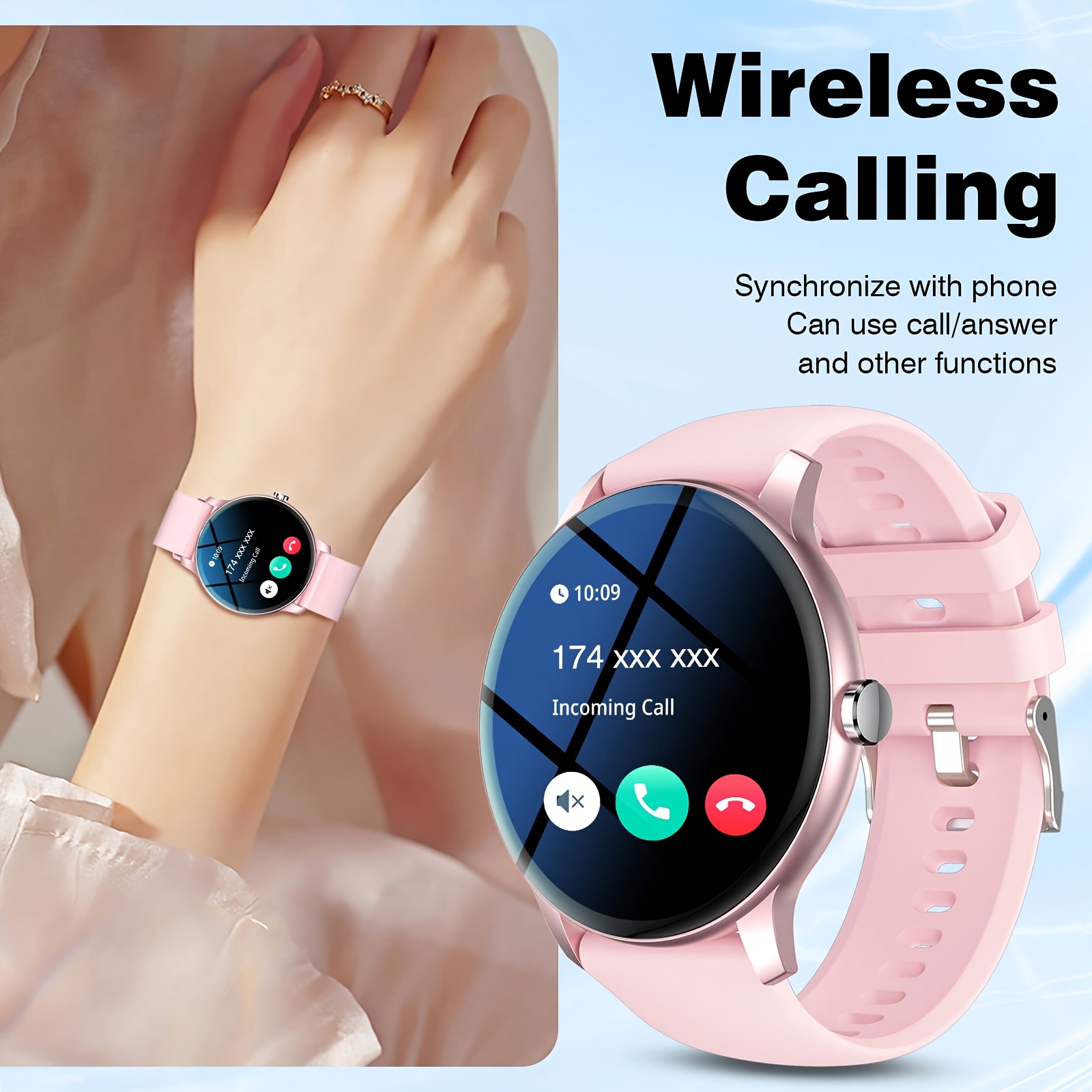 2026 smartwatch   with wireless calling wireless   multiple sports   music control sedentary reminder wallpaper weather updates usb charging multi functional wearable compatible with iphone and   Product details 1